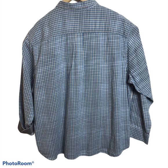 Tommy Bahama Mens Dual Lux Gingham Pebble Gray Blue Double Faced Shirt 2XB $150 - Picture 5 of 5